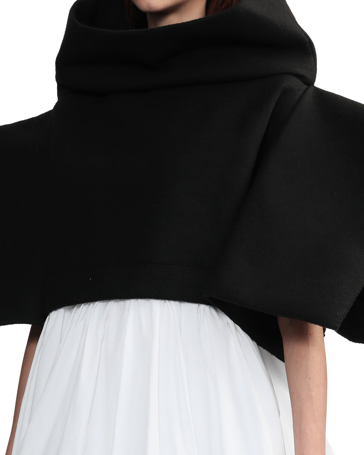 Panelled sculptural balloon dress