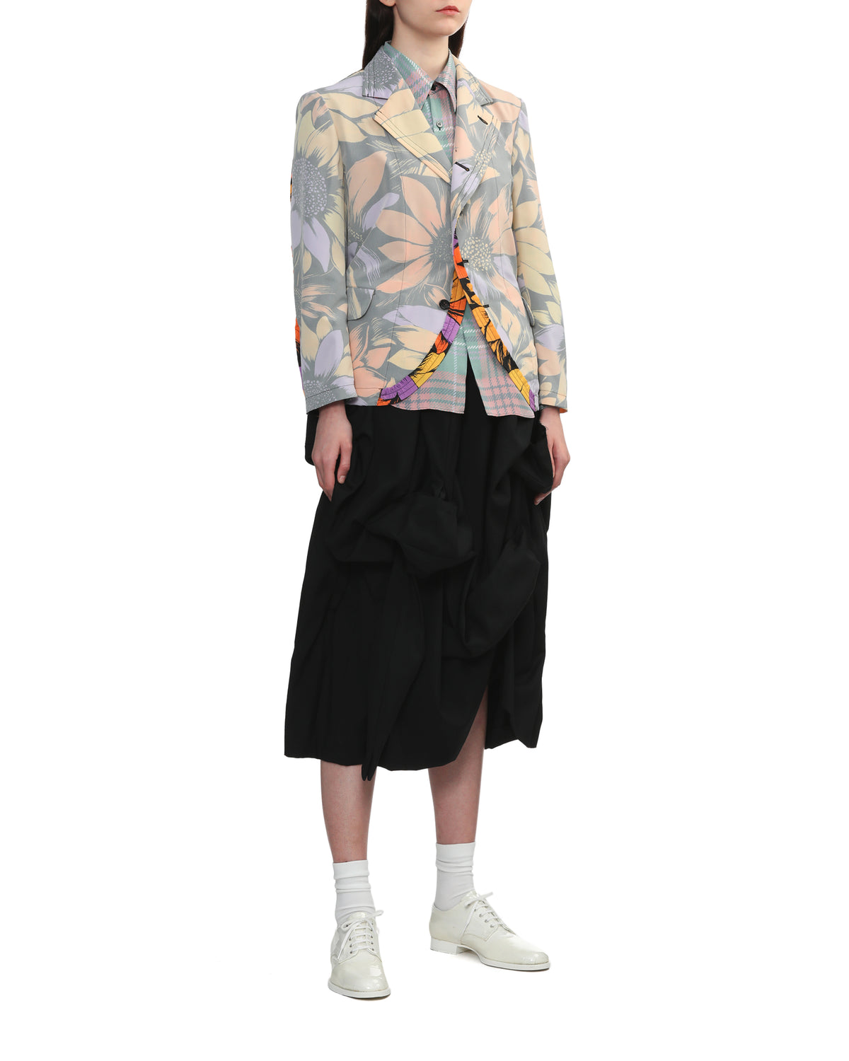 Floral panelled blazer