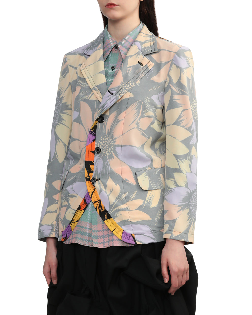 Floral panelled blazer