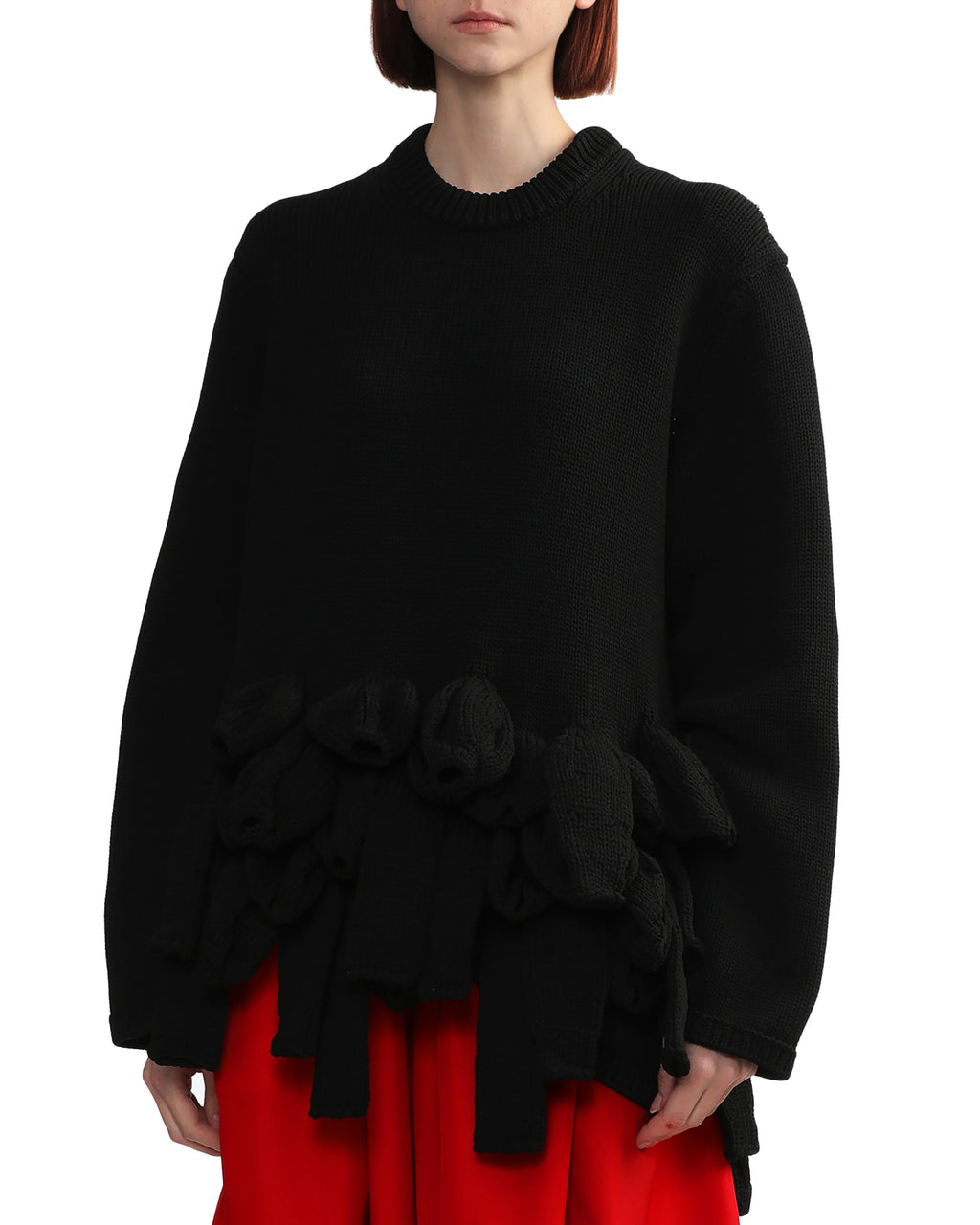 Round neck knit sweater