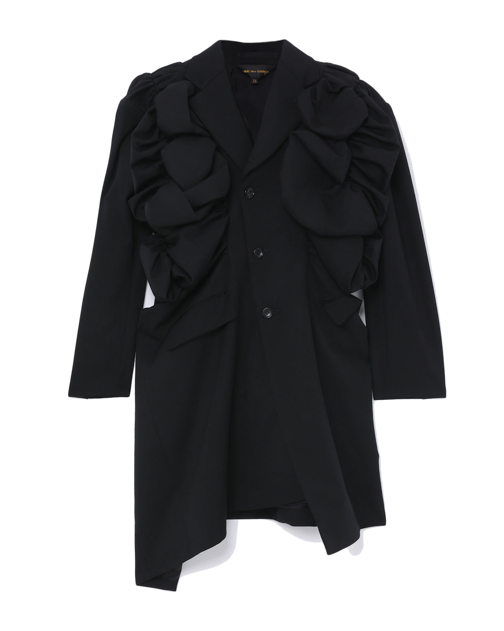 Asymmetric wool coat