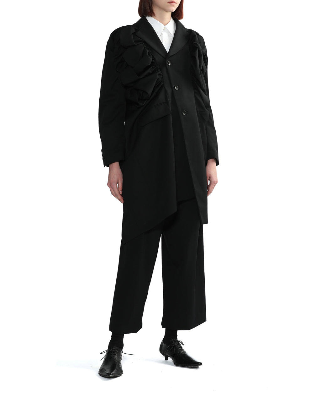 Asymmetric wool coat
