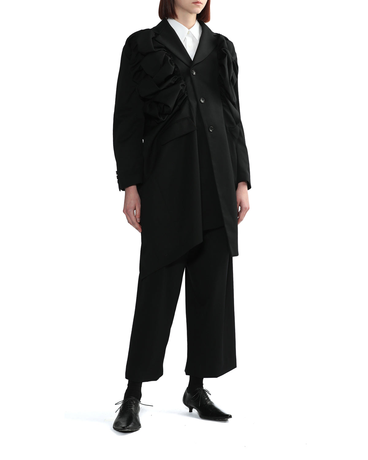 Asymmetric wool coat