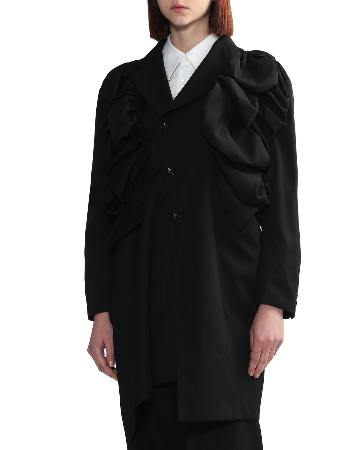 Asymmetric wool coat