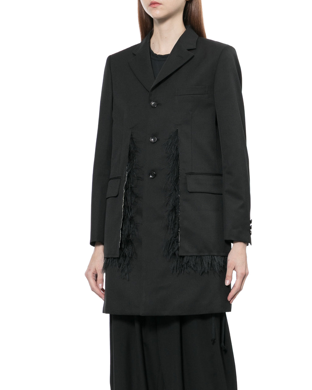 Fringe embellished coat