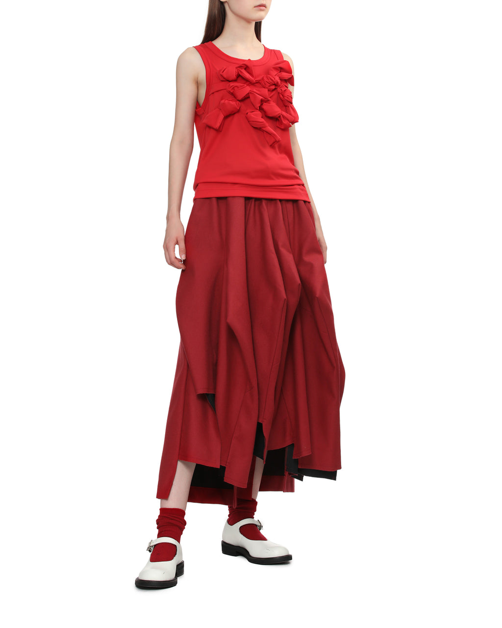 Cropped layered pants