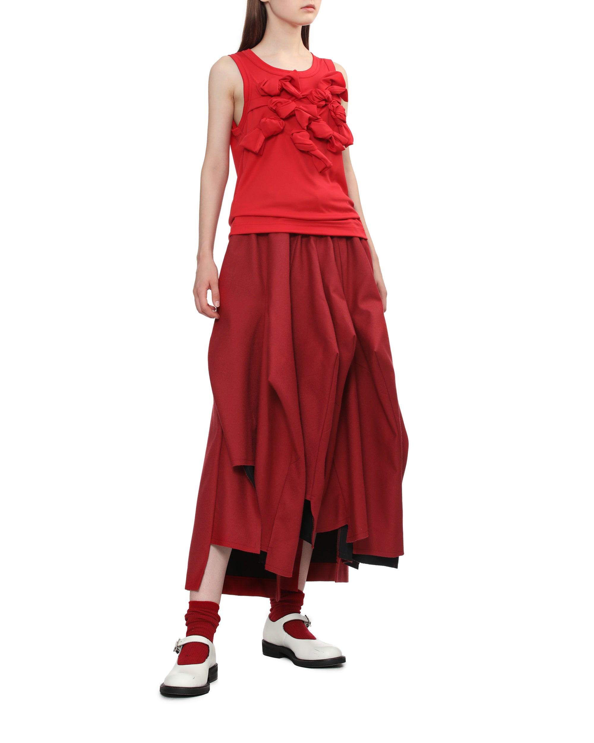 Cropped layered pants