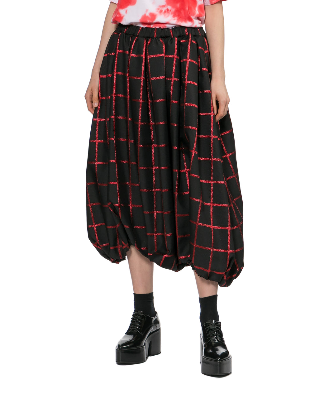 Plaid puff pants