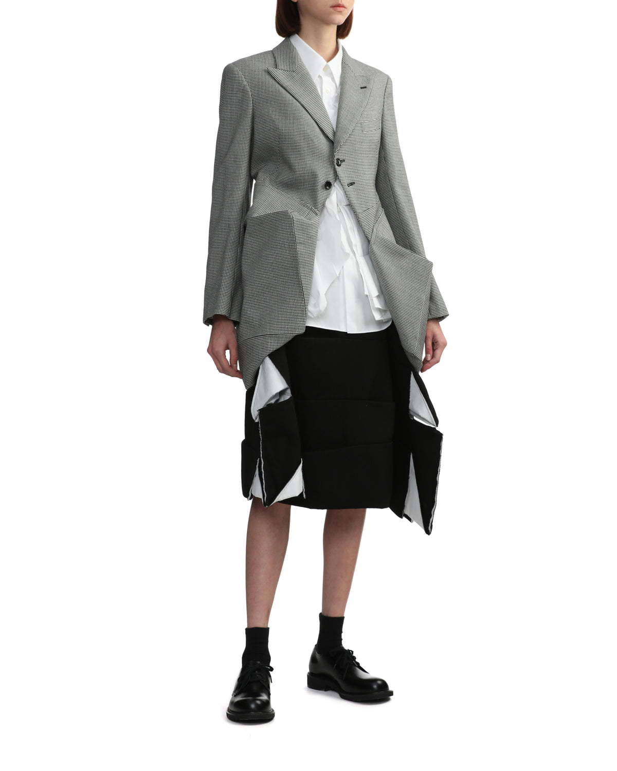 Tuck wool skirt