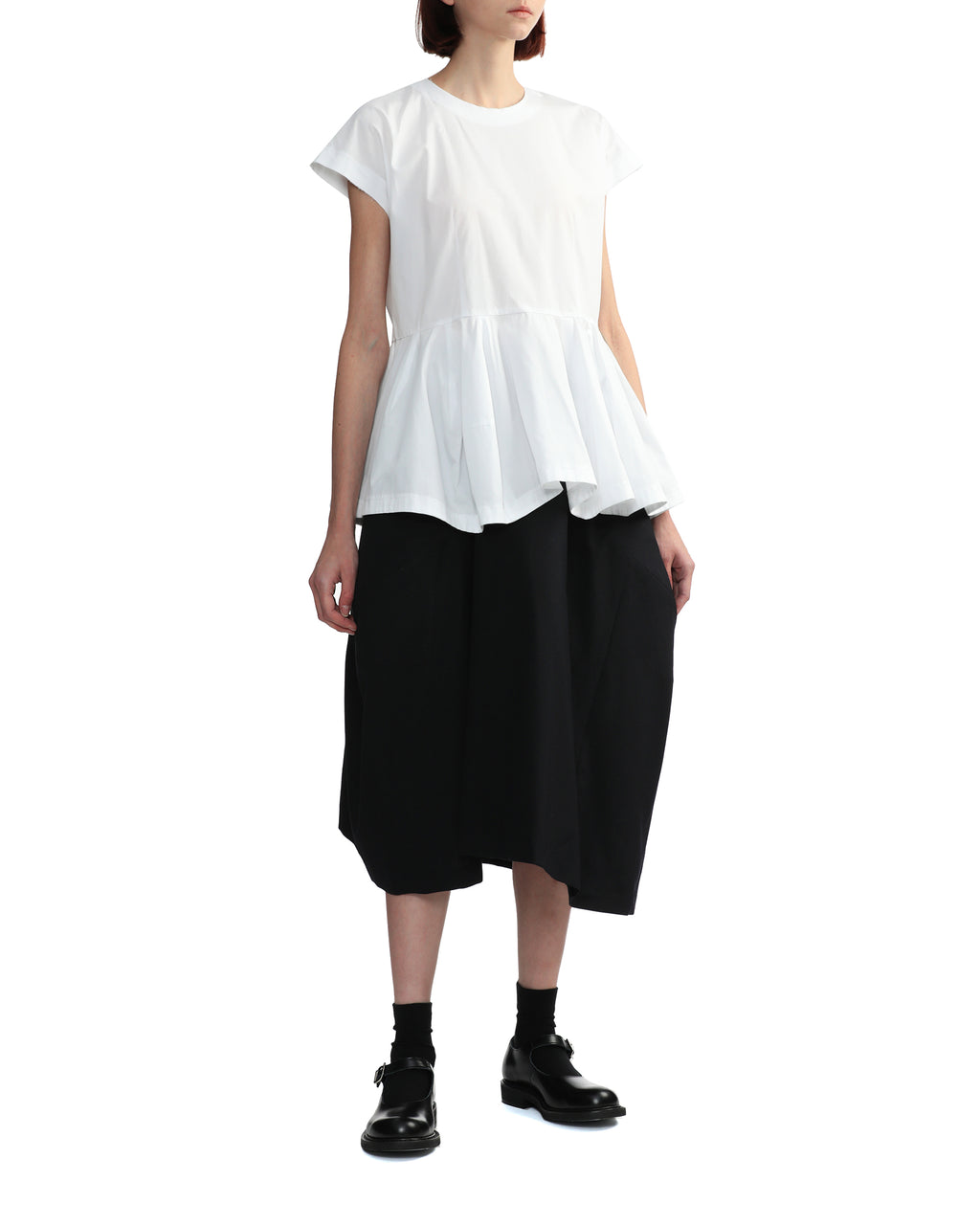 Sculptural wool skirt