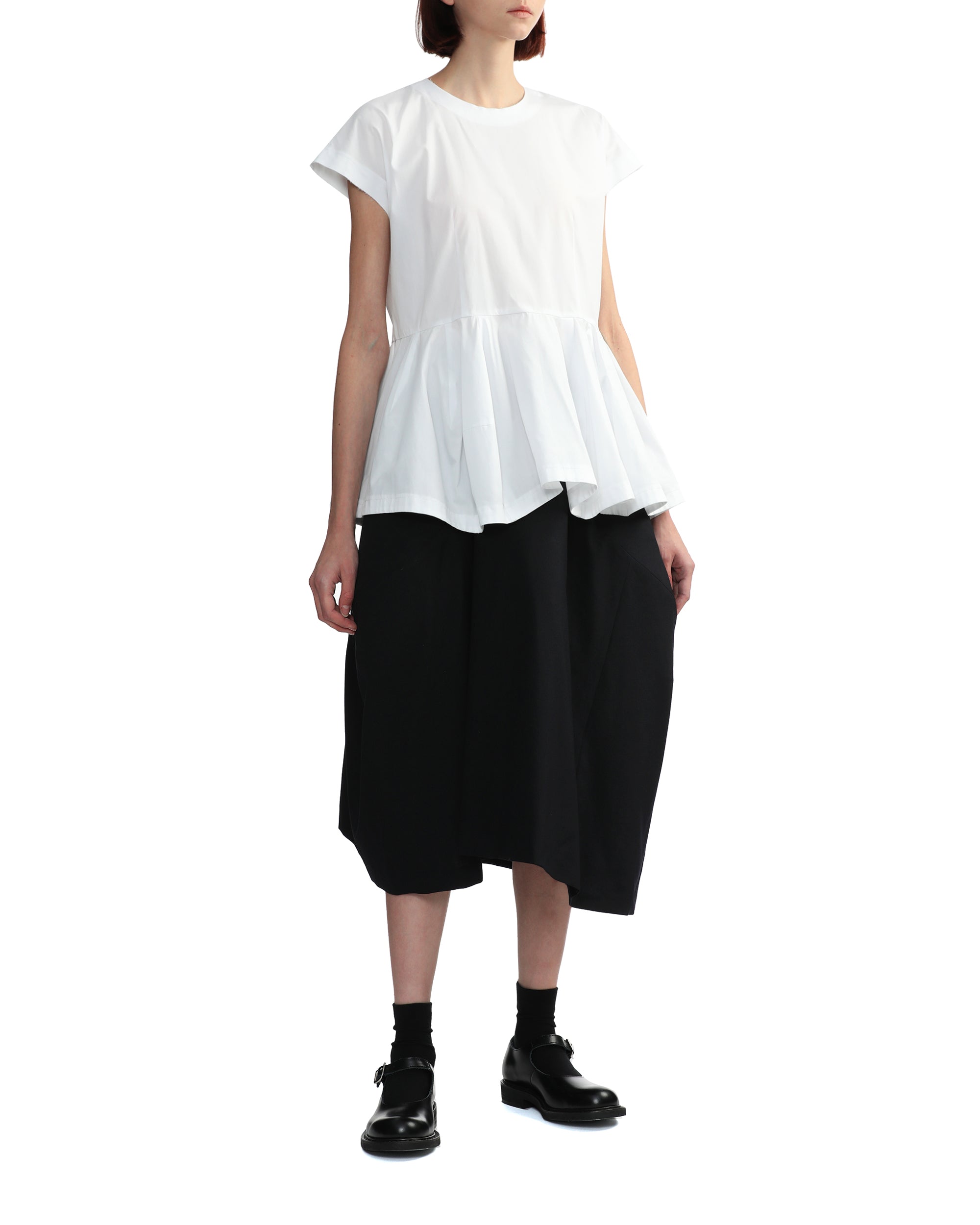 Sculptural wool skirt
