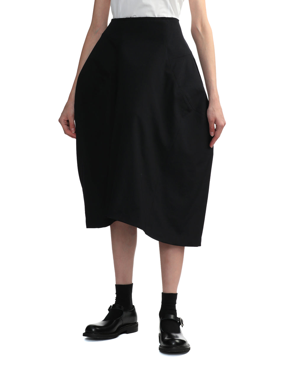 Sculptural wool skirt