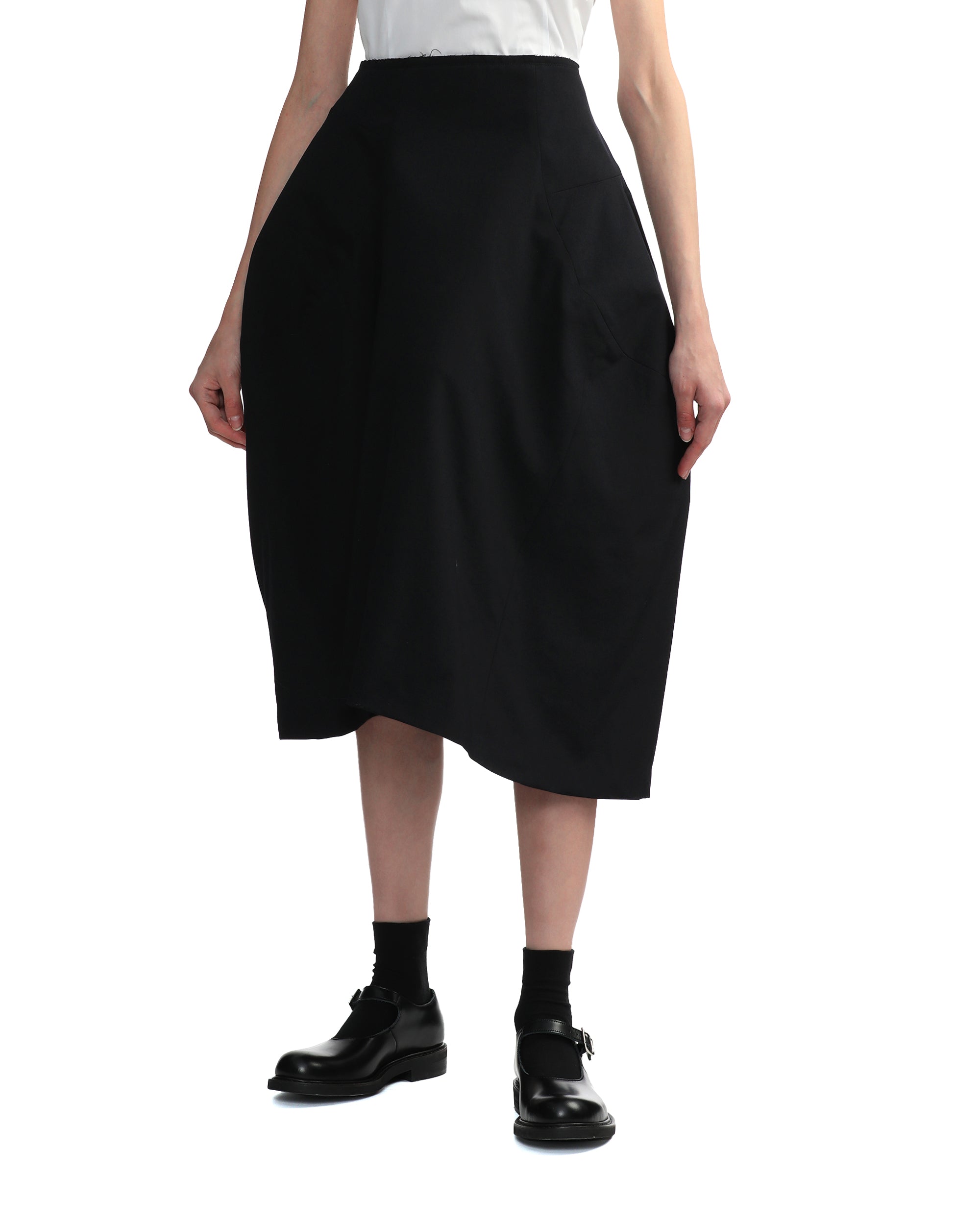 Sculptural wool skirt