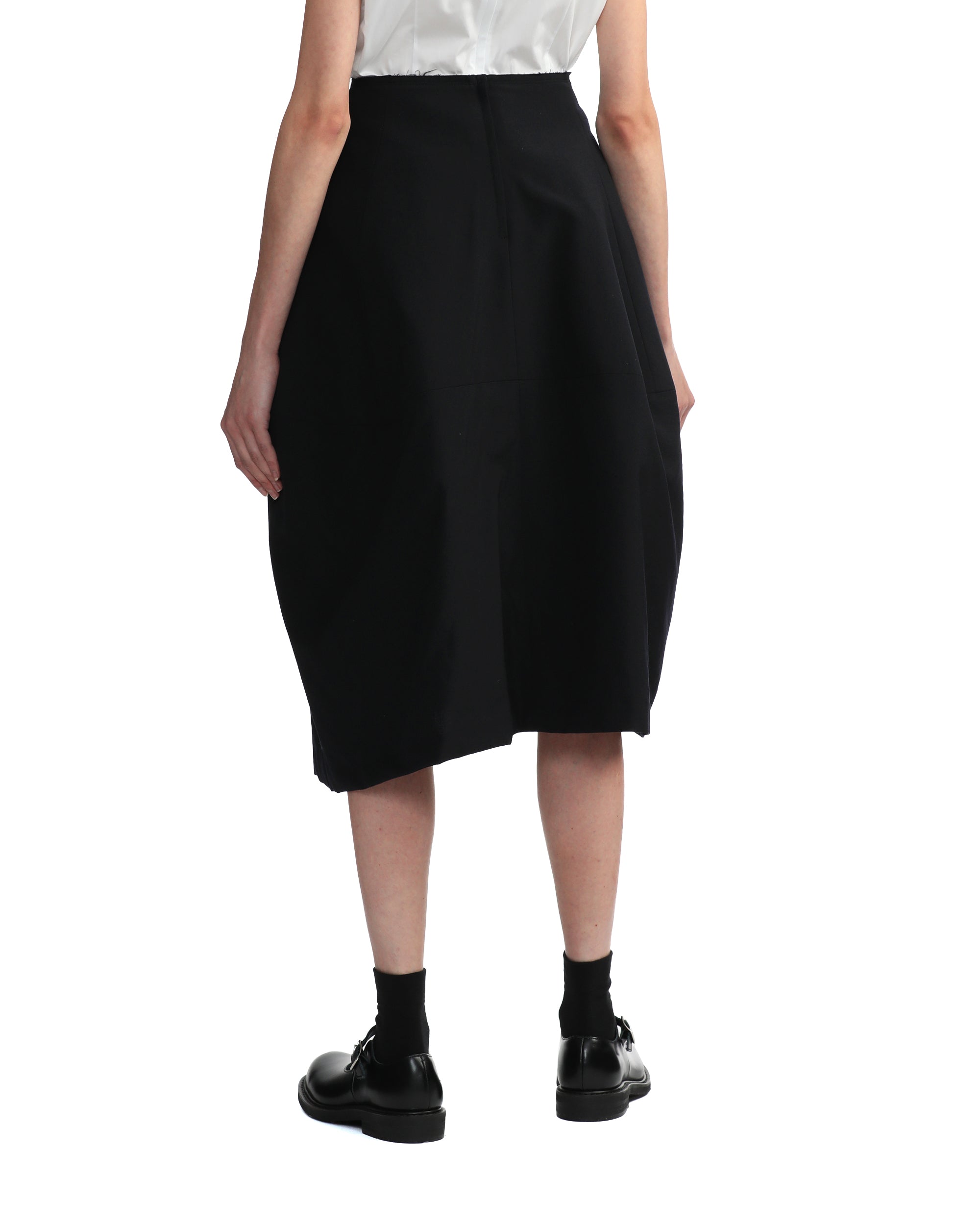 Sculptural wool skirt