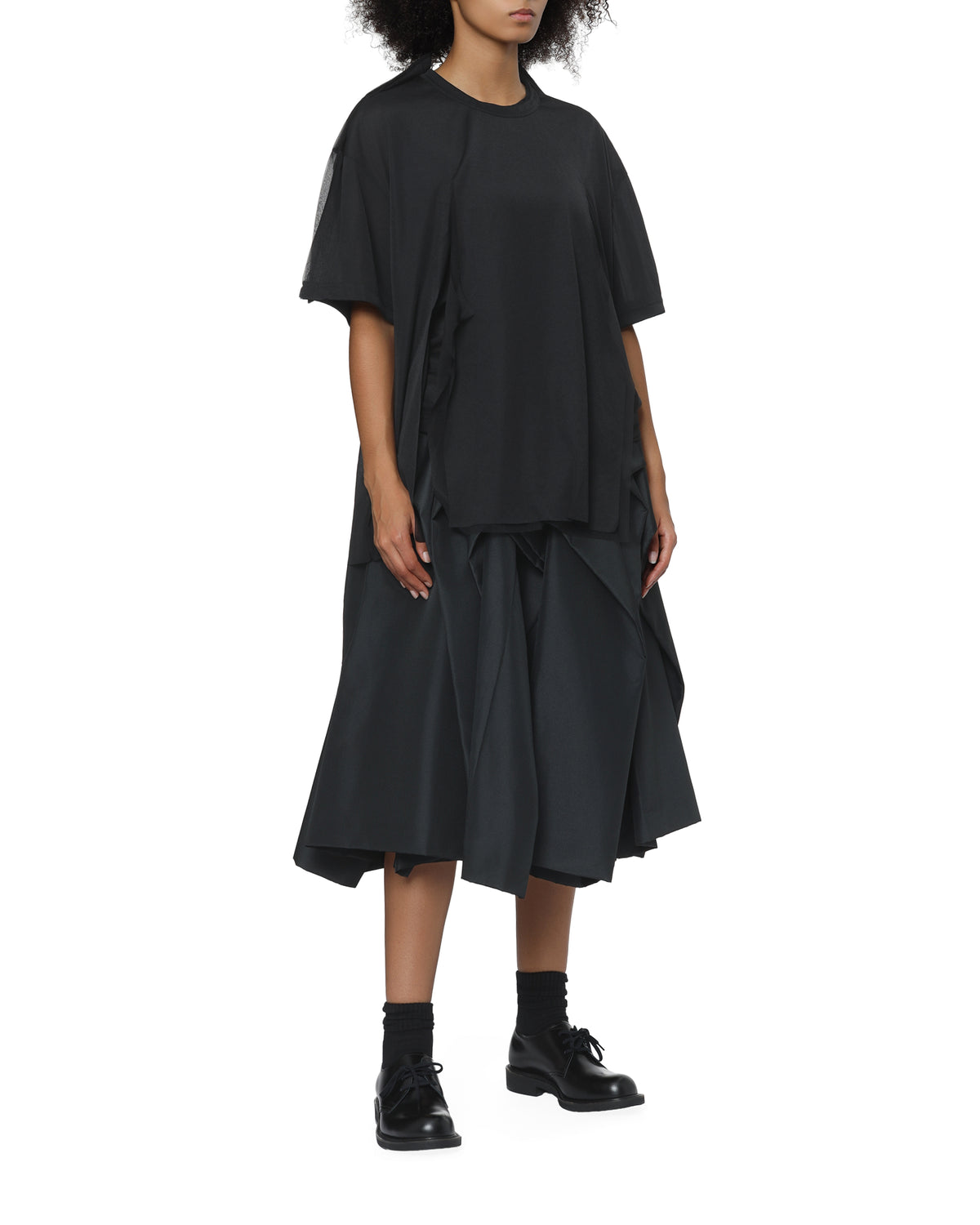 Draped voluminous skirt