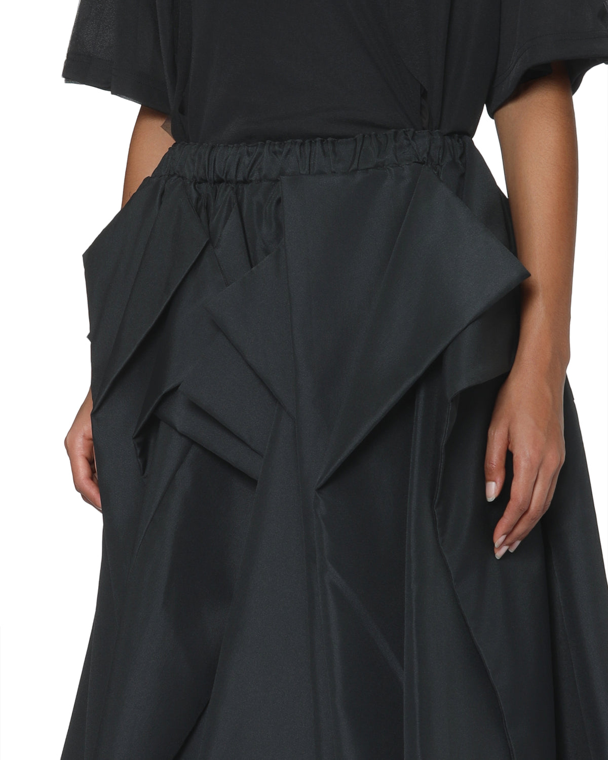 Draped voluminous skirt