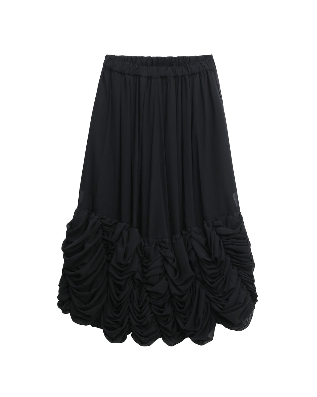 Ruffled midi skirt