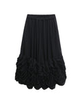 Ruffled midi skirt
