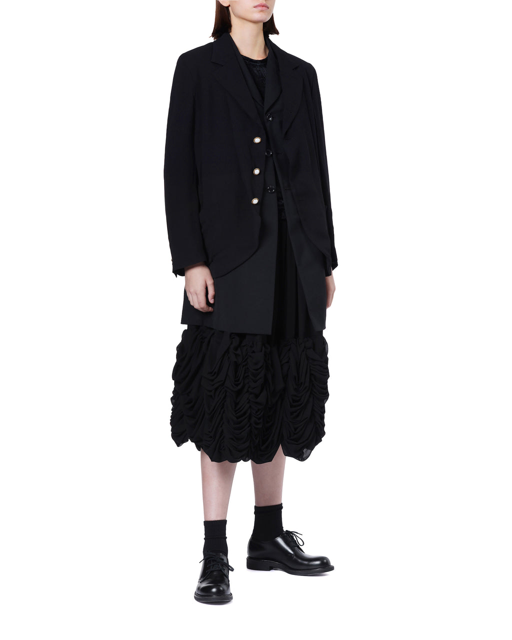 Ruffled midi skirt