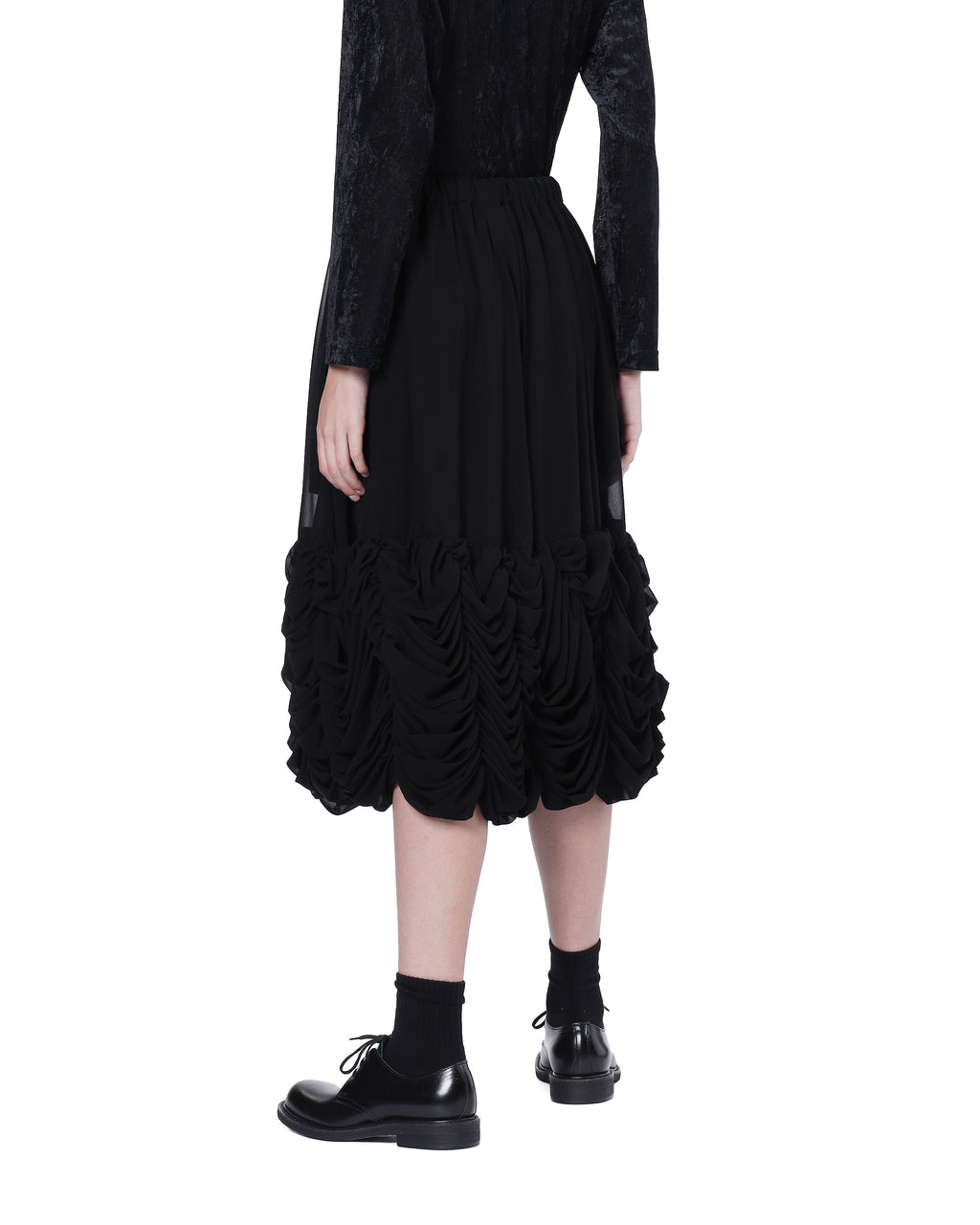 Ruffled midi skirt