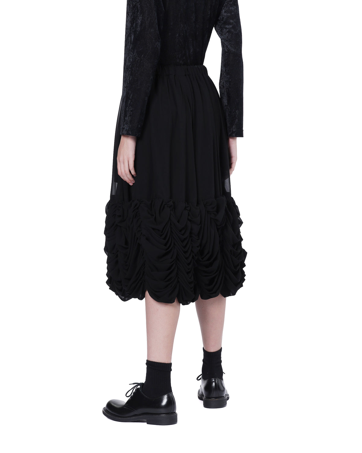 Ruffled midi skirt