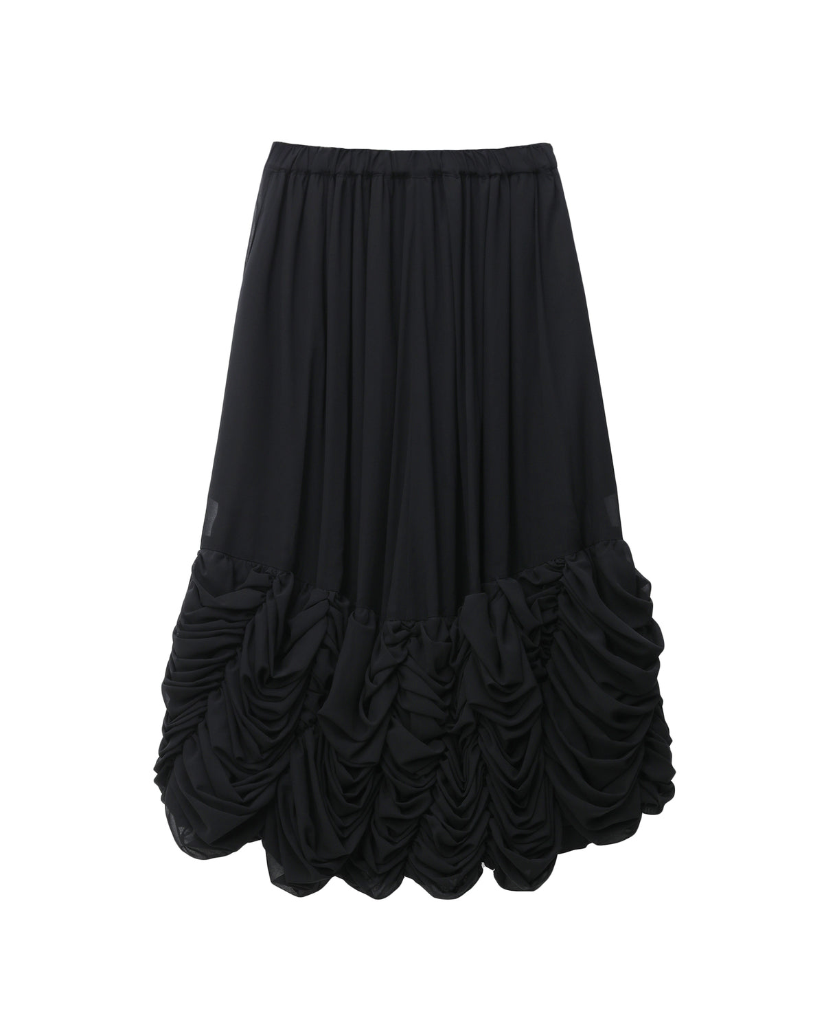 Ruffled midi skirt