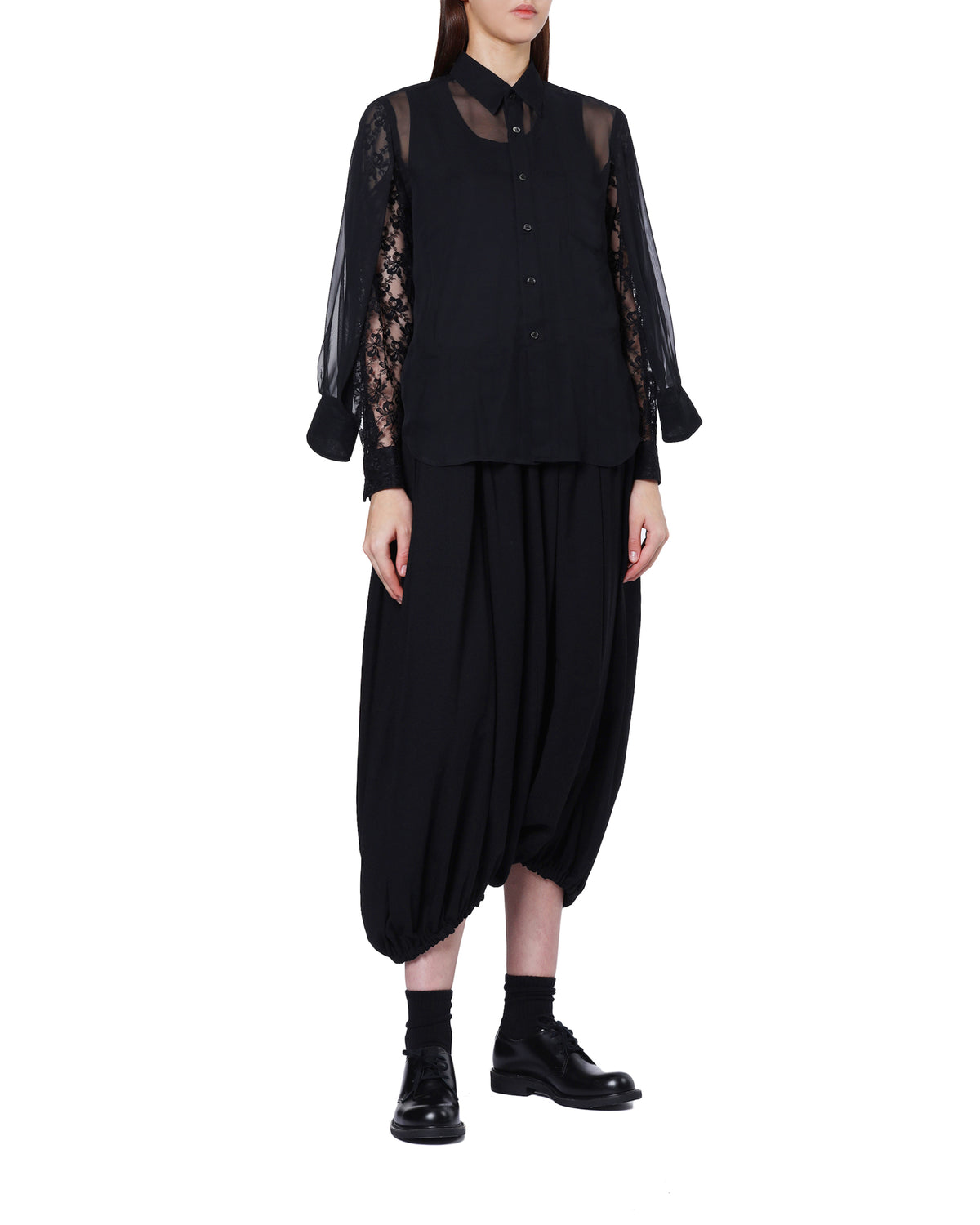Lace-sleeve shirt