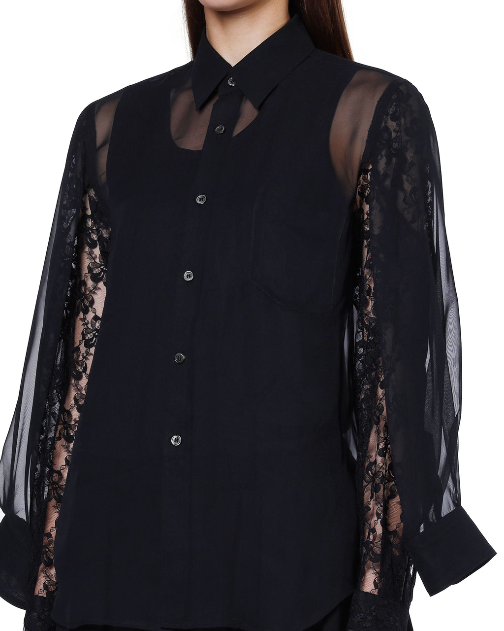 Lace-sleeve shirt