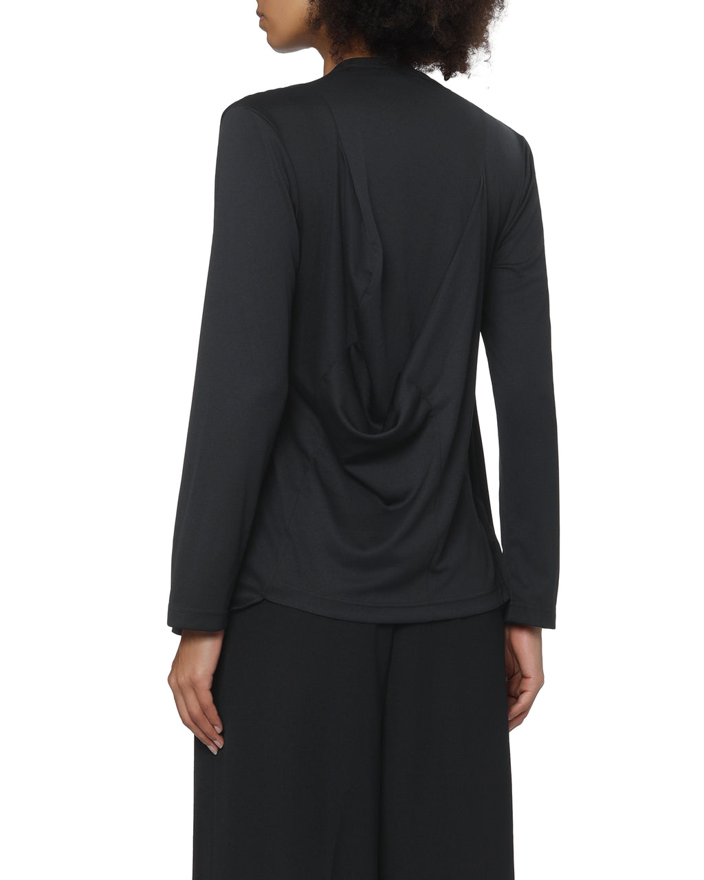 Pleated long-sleeve top