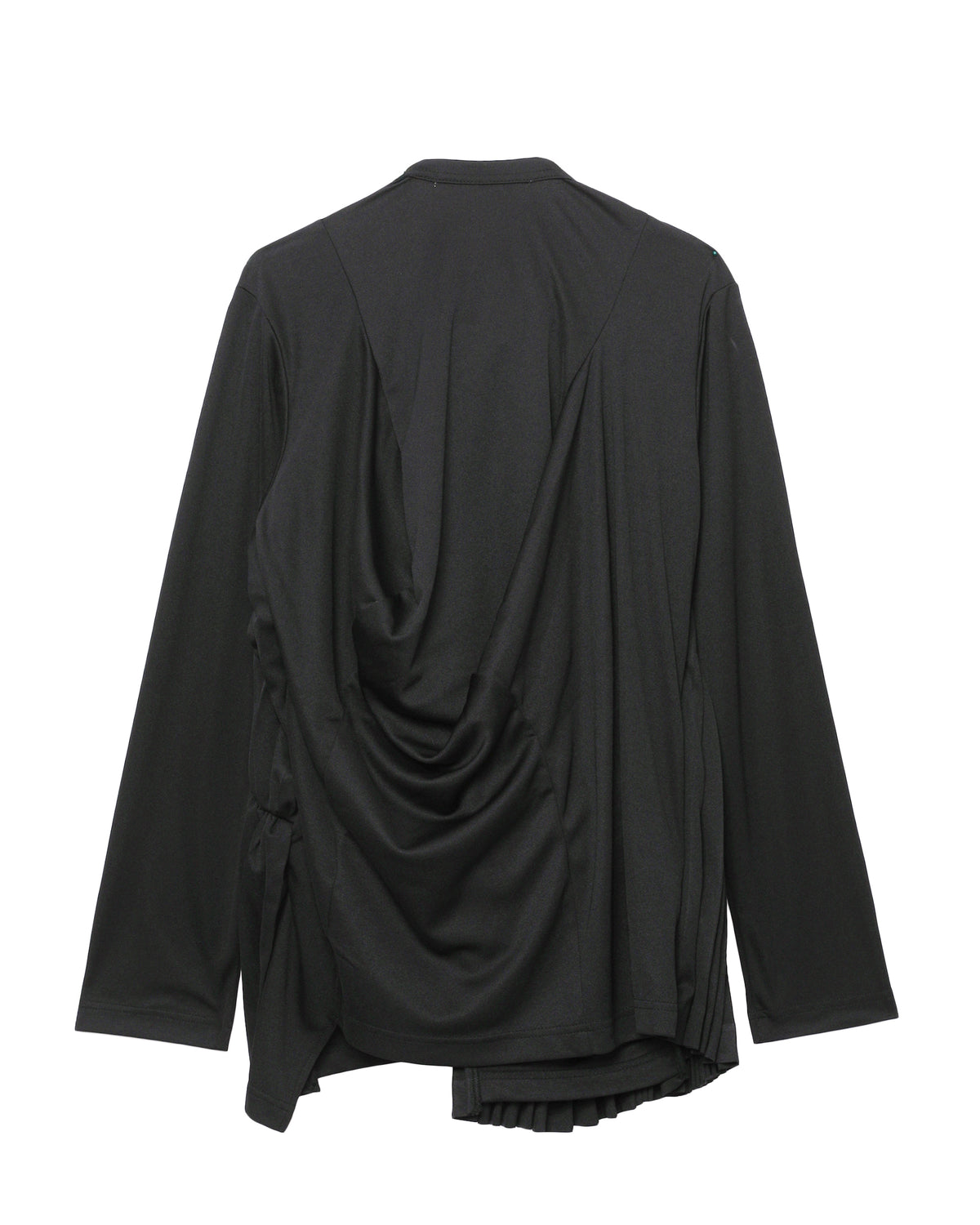 Pleated long-sleeve top