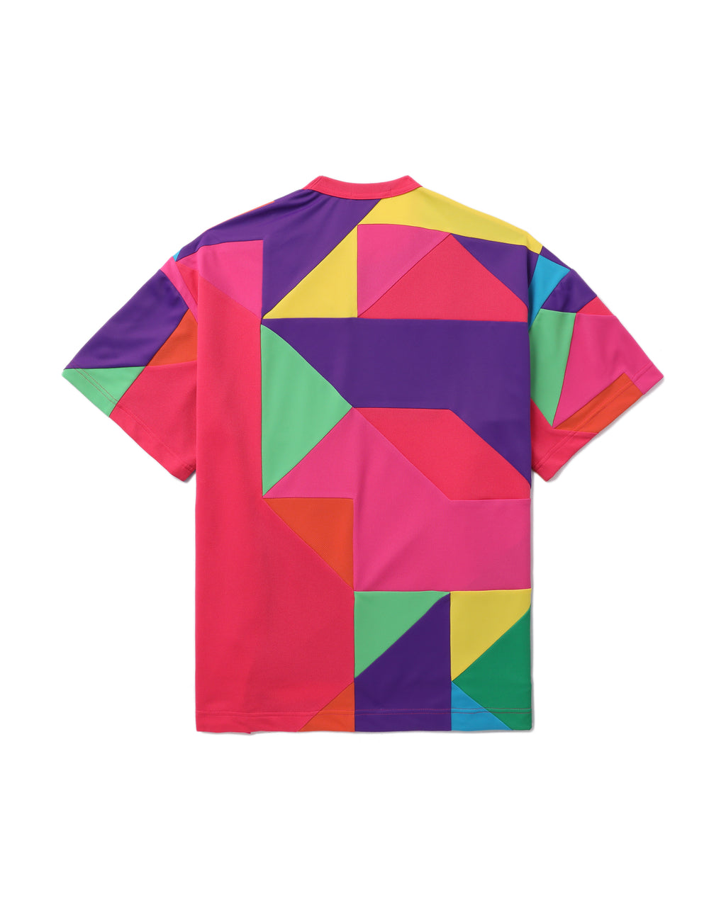 Multicoloured geometric patterns tee