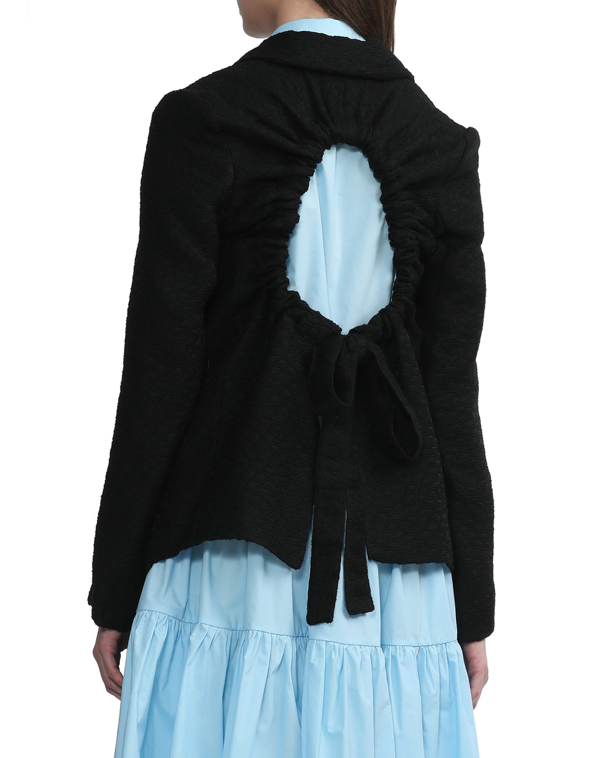 Open-back blazer jacket