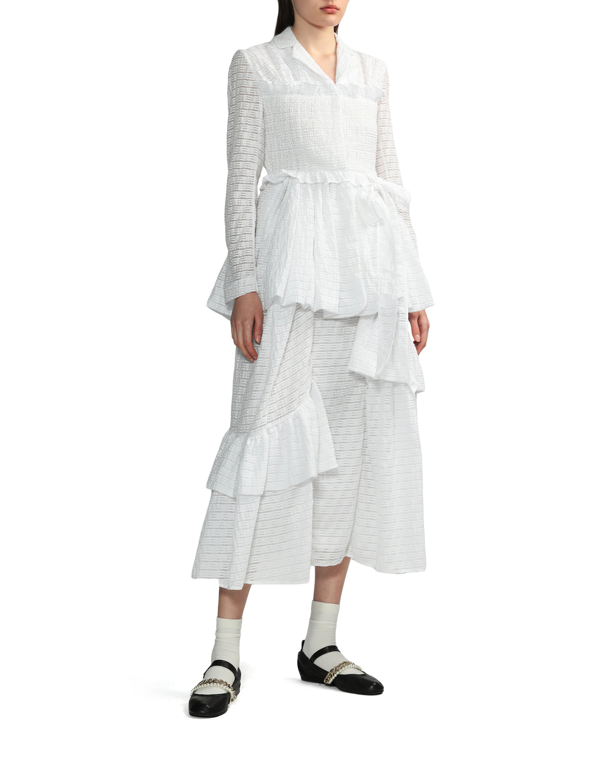Textured ruffle skirt