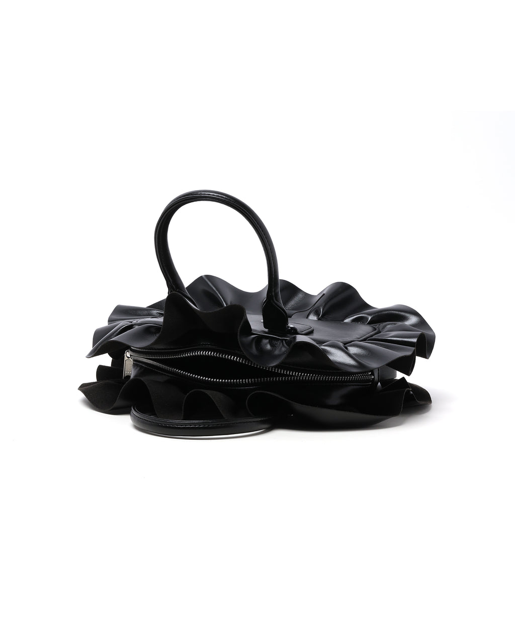 Ruffle trim handbag