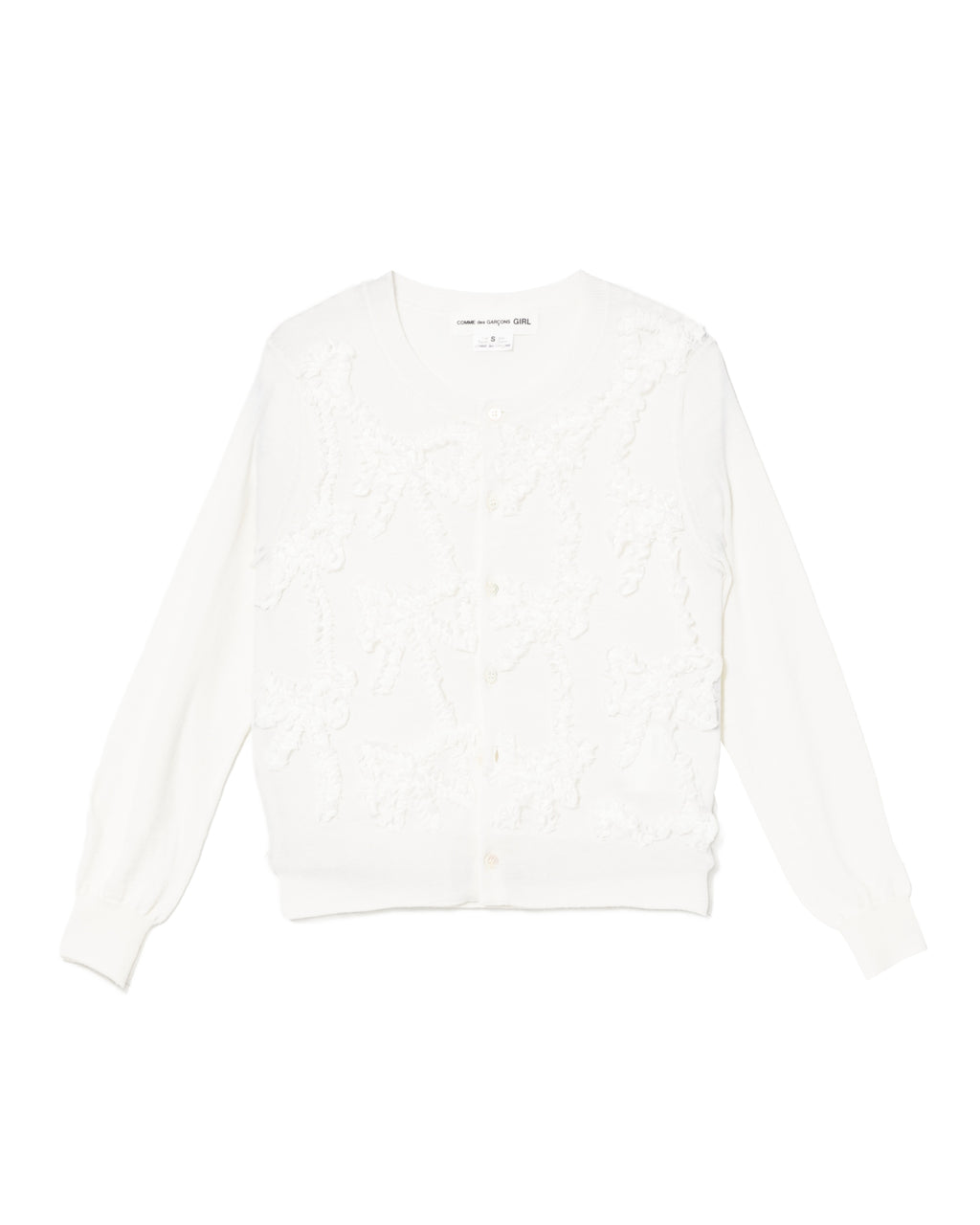 Ruffle embellished cardigan