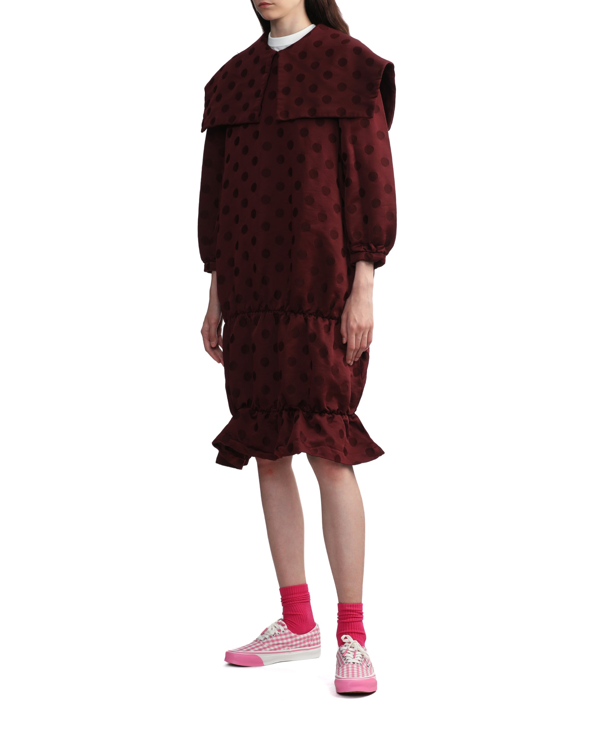 Dotted sailors collar dress