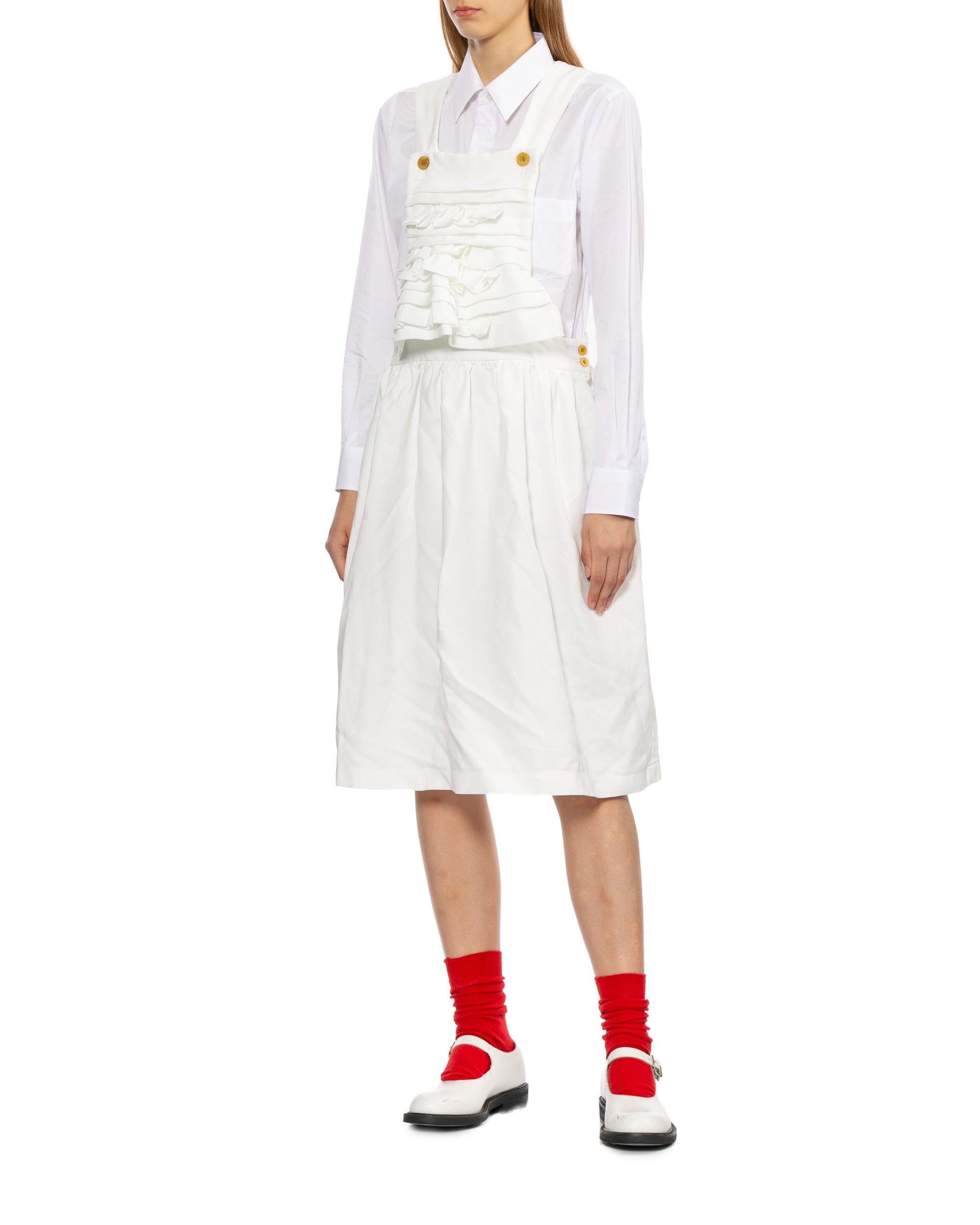 Ruffled overalls dress