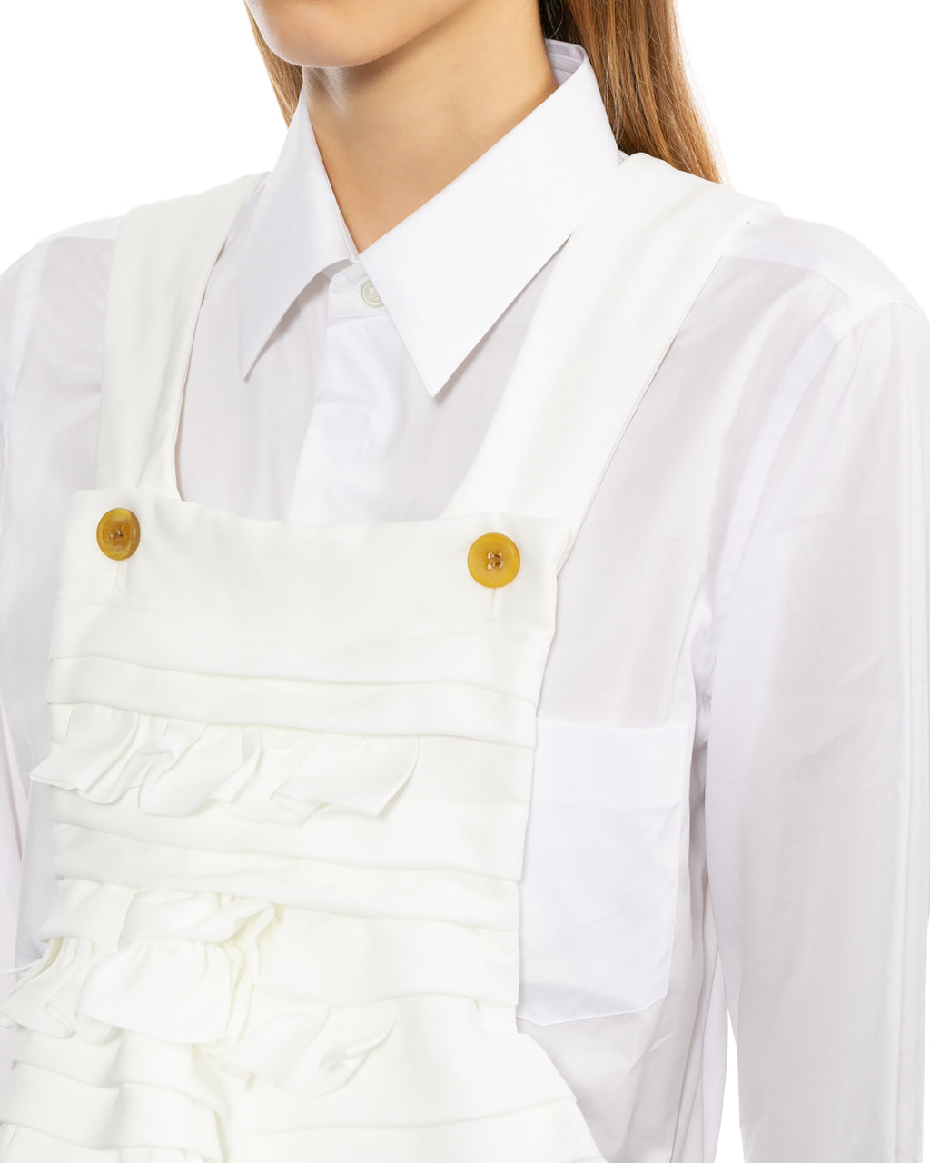 Ruffled overalls dress