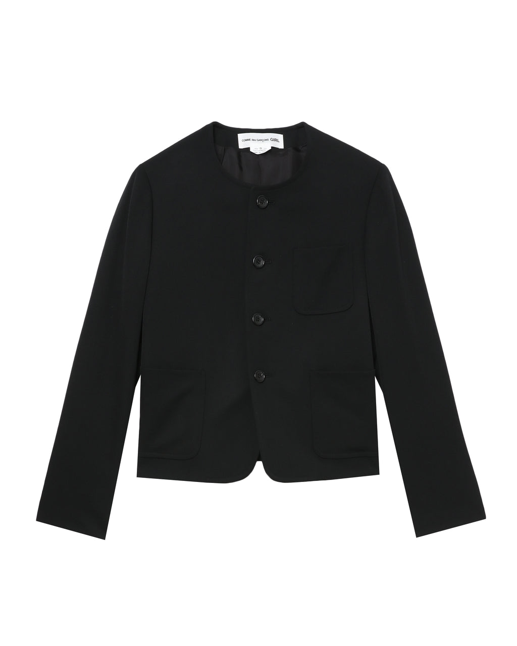 Collarless jacket