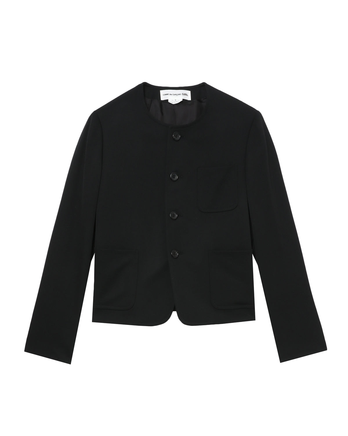 Collarless jacket