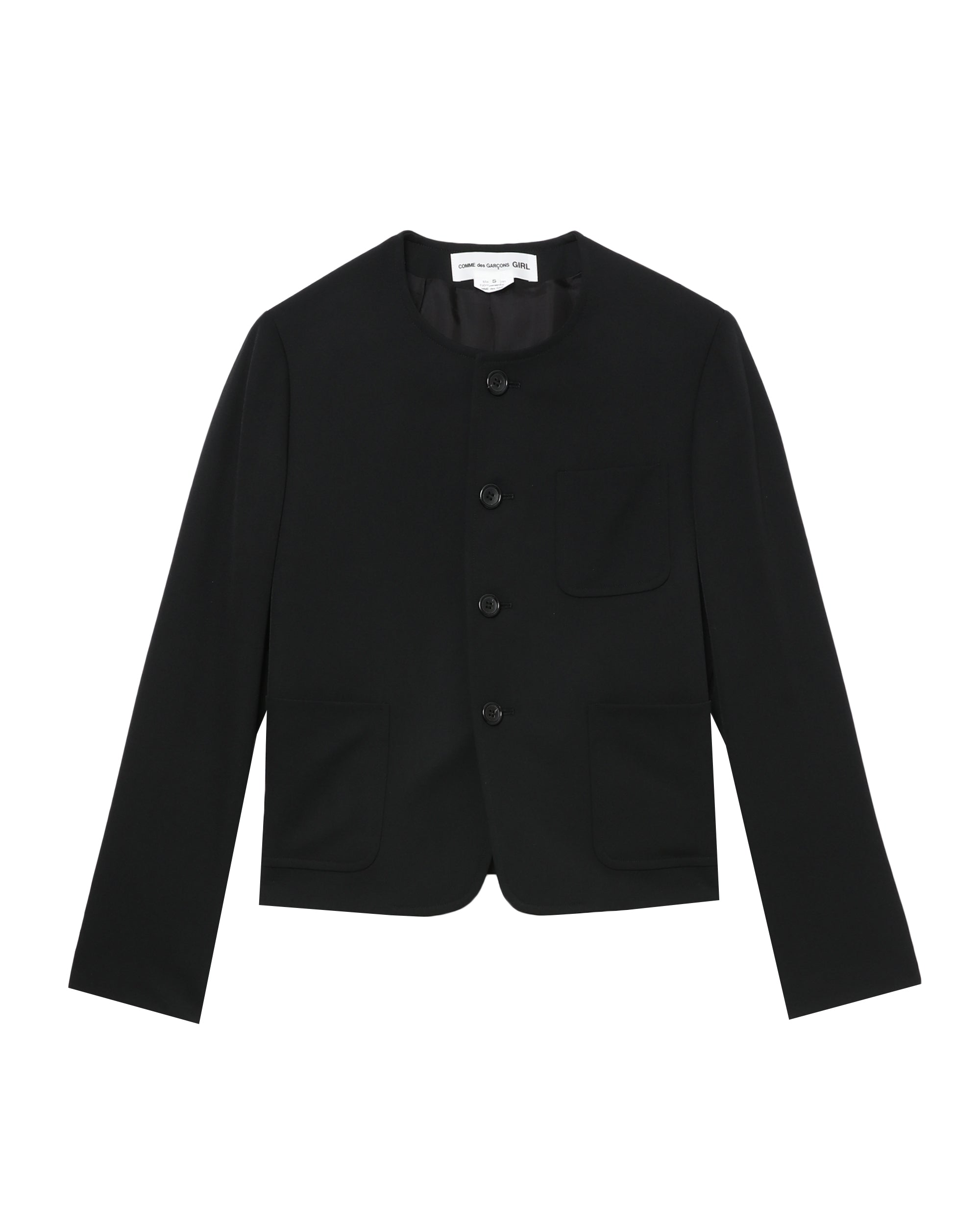 Collarless jacket