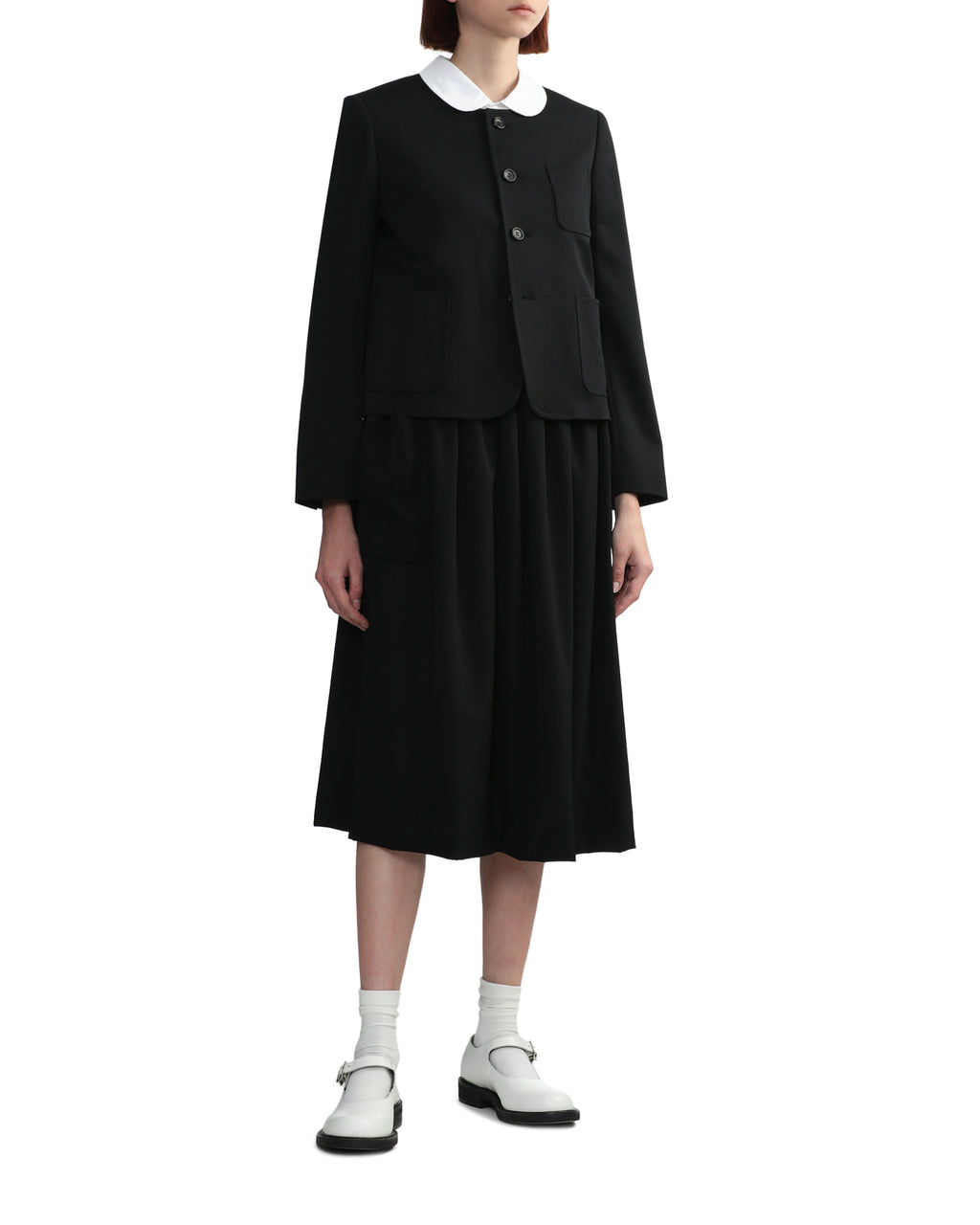 Collarless jacket