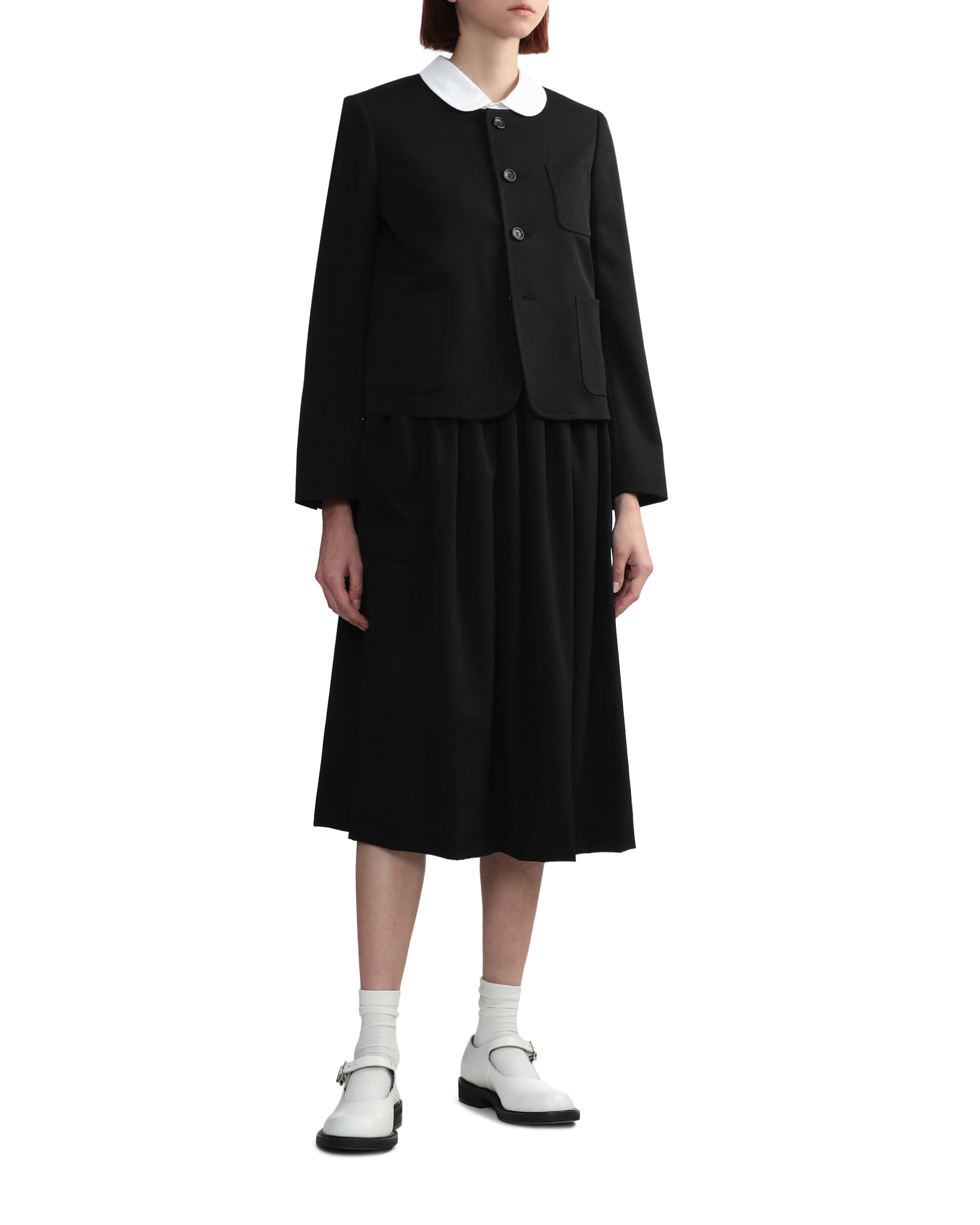 Collarless jacket