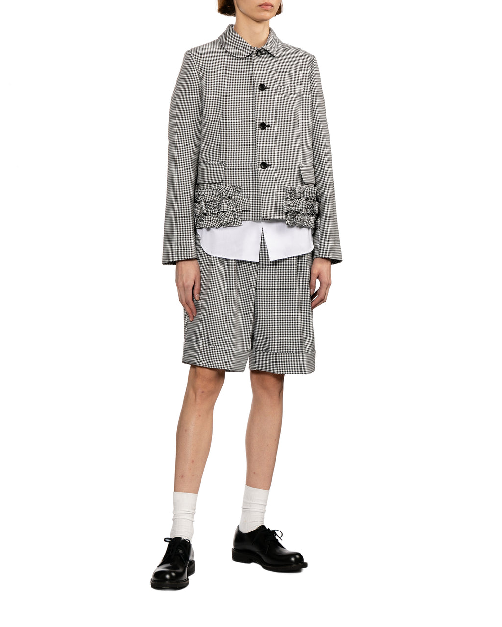 Ruffled check jacket