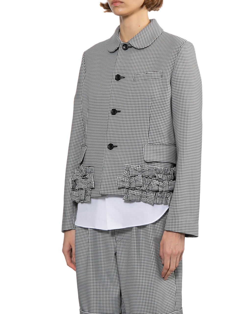 Ruffled check jacket