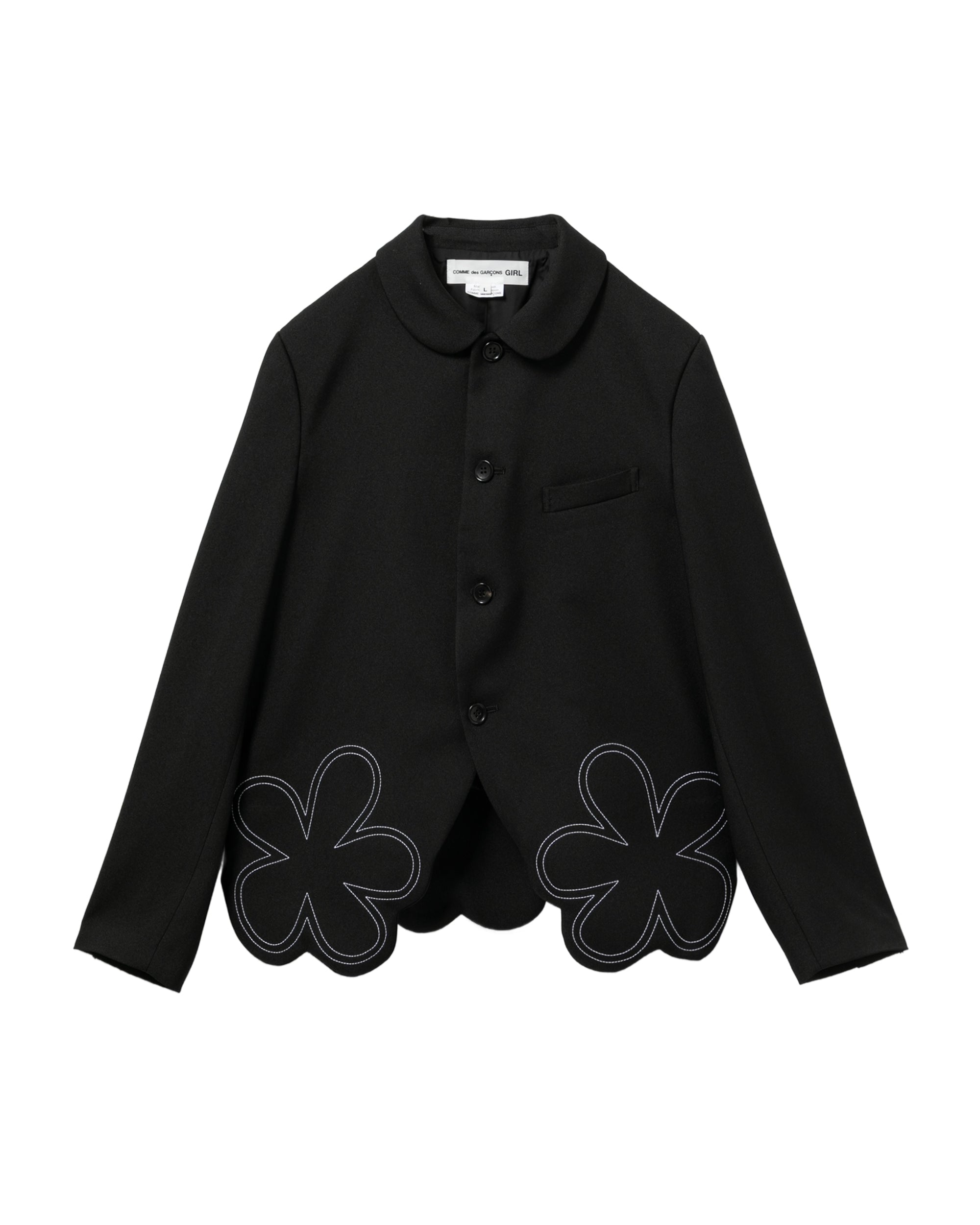 Floral-trim jacket