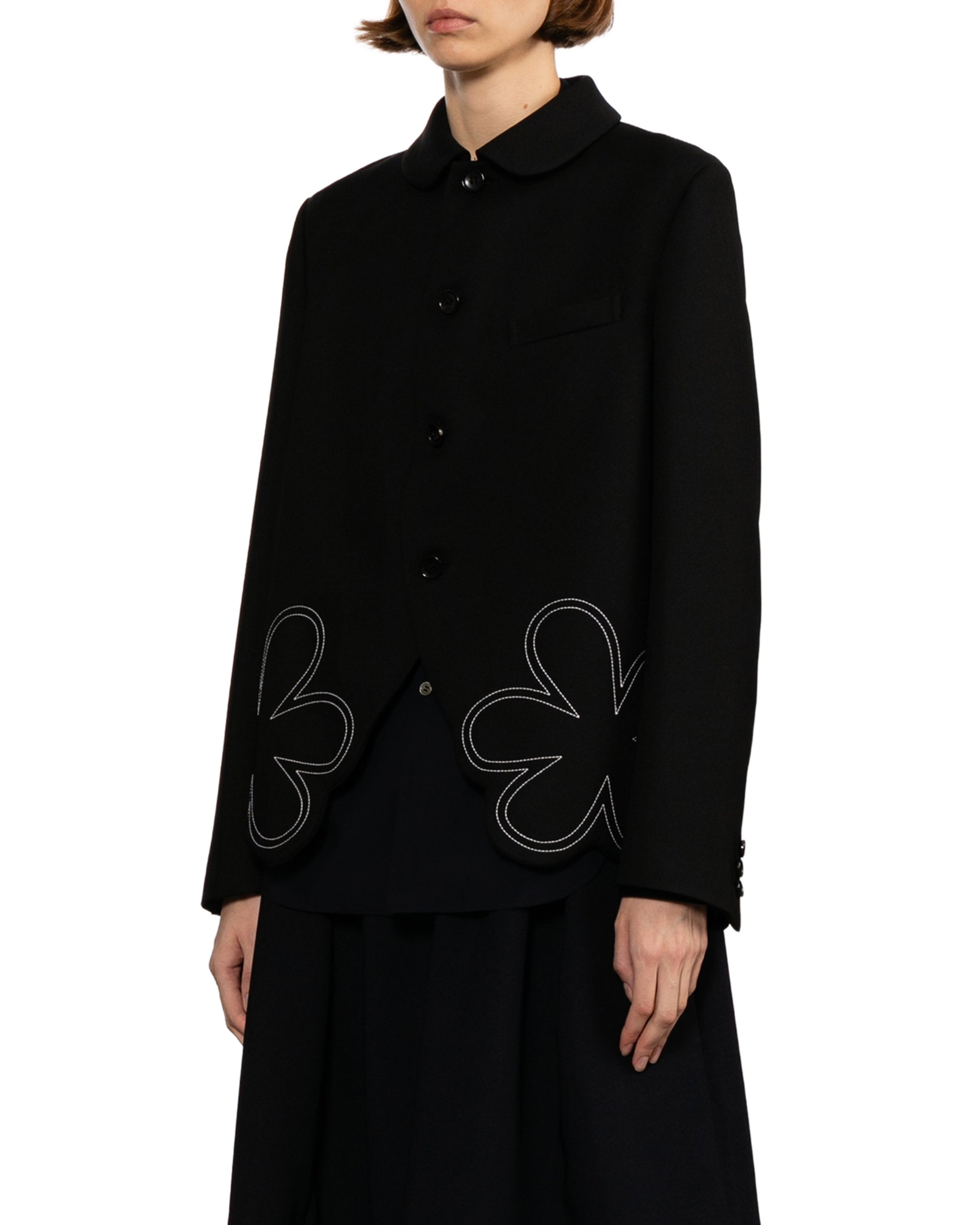 Floral-trim jacket