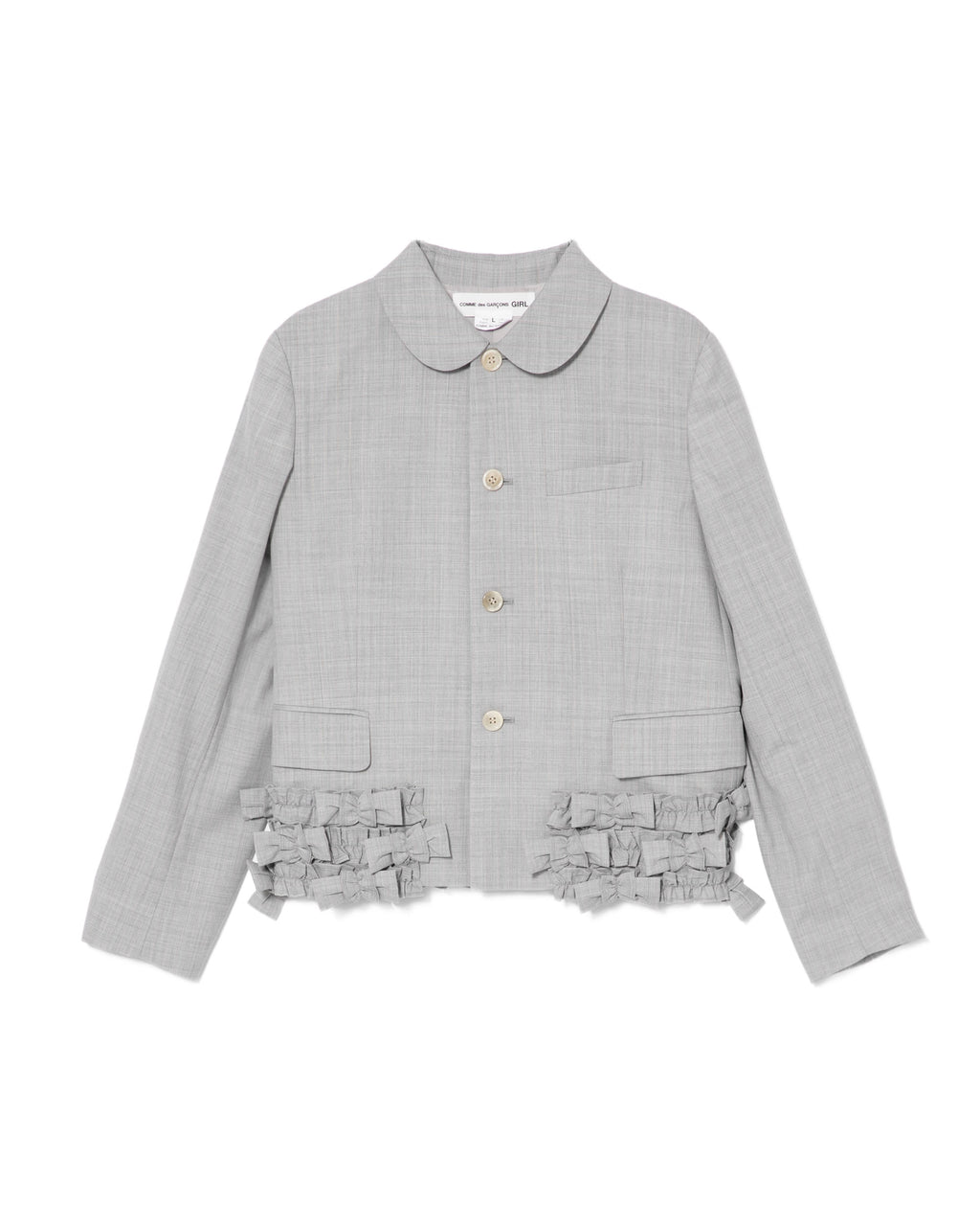 Bow embellished hem jacket