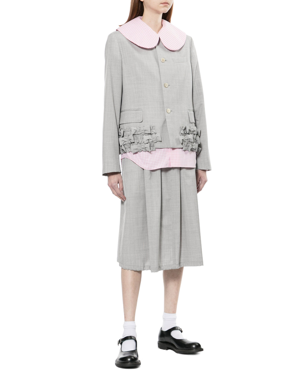 Bow embellished hem jacket