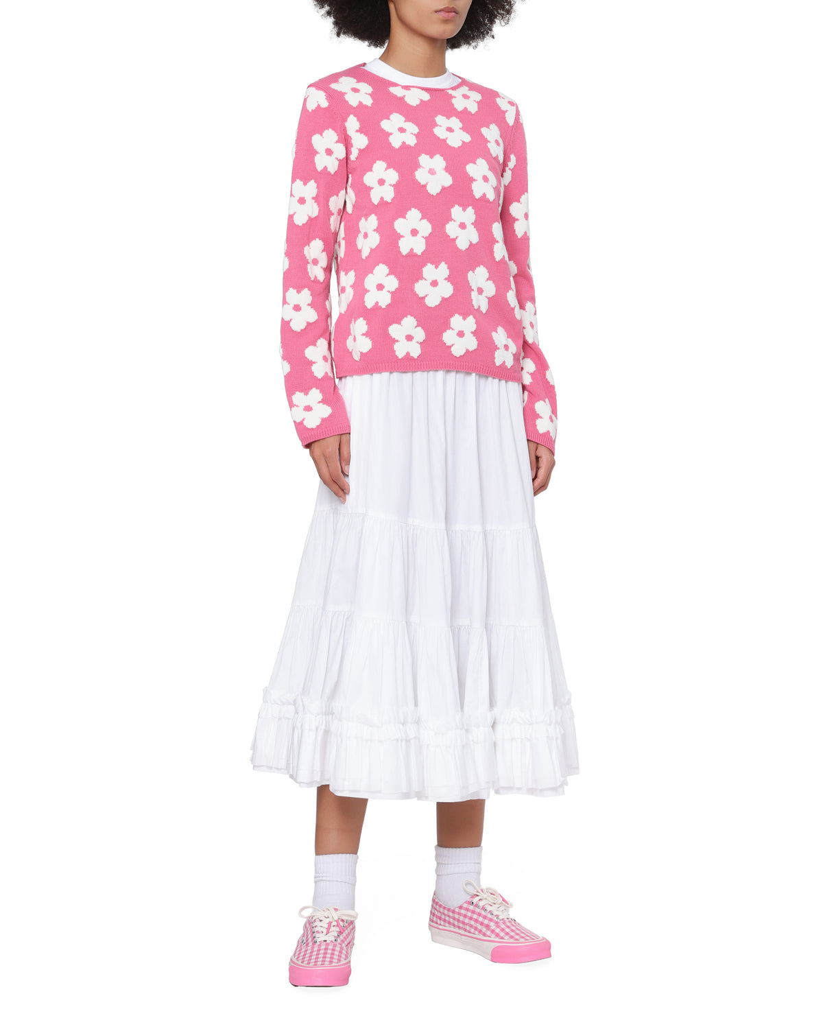 Floral crew neck sweater